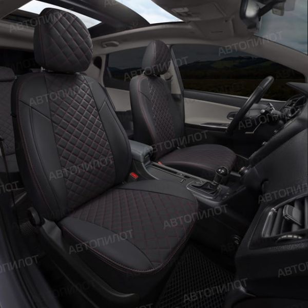 Чехлы Автопилот Экокожа Ромб на Hyundai H1 8 мест (2007+)
