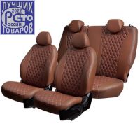 Чехлы Премиум Экокожа Байрон Ромб на Chevrolet Lacetti
