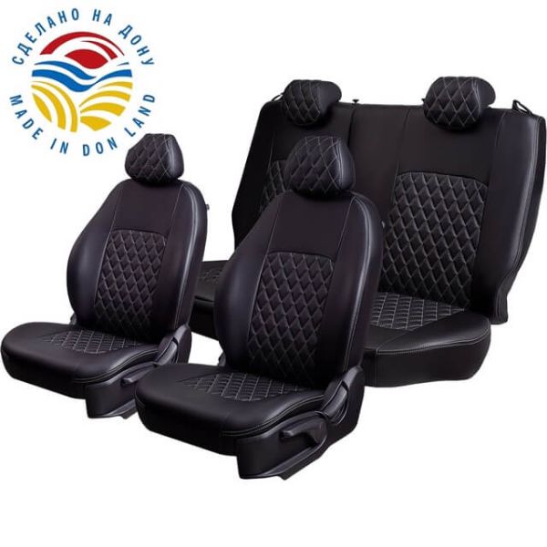 Чехлы Экокожа Турин Ромб на Fiat Albea 2002-2012 г.в. Чехлы Экокожа Турин Ромб на Fiat Albea 2002-2012 г.в.
